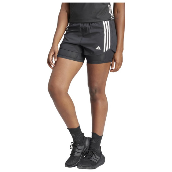 Adidas Γυναικείο σορτς Own The Run 3-Stripes 2-in-1 Shorts